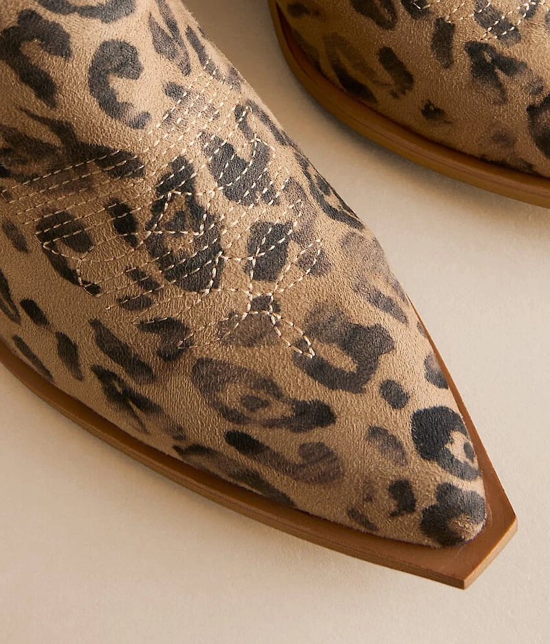 Claire Leopard Print Western Ankle Boot