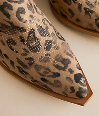 Claire Leopard Print Western Ankle Boot