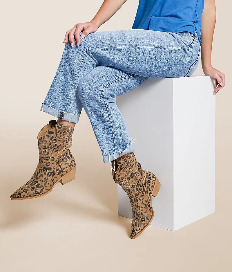 Claire Leopard Print Western Ankle Boot