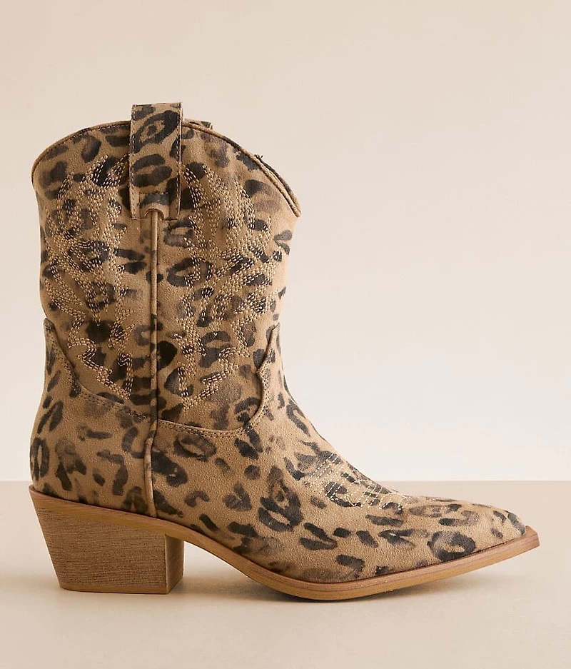 Mi.i M Claire Leopard Print Western Ankle Boot