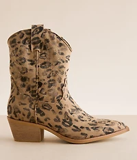 Mi.i M Claire Leopard Print Western Ankle Boot