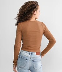 Two Tone Cropped Henley
