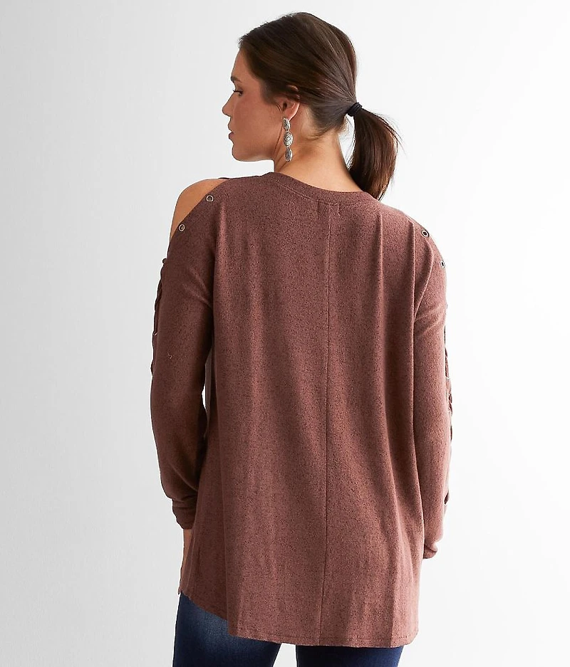 Cold Shoulder Lace-Up Top