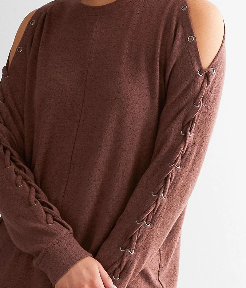 Cold Shoulder Lace-Up Top