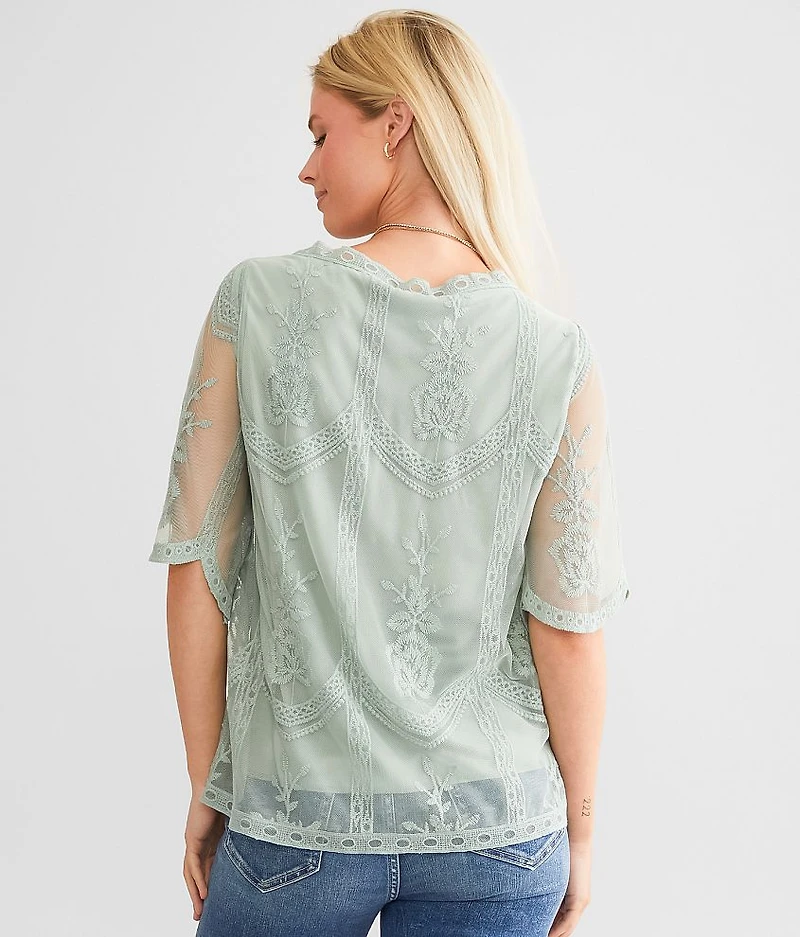 Embroidered Lace Top