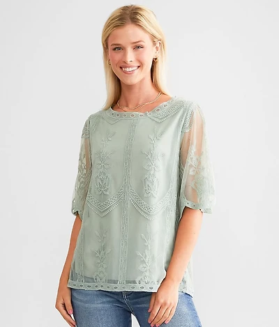 Embroidered Lace Top