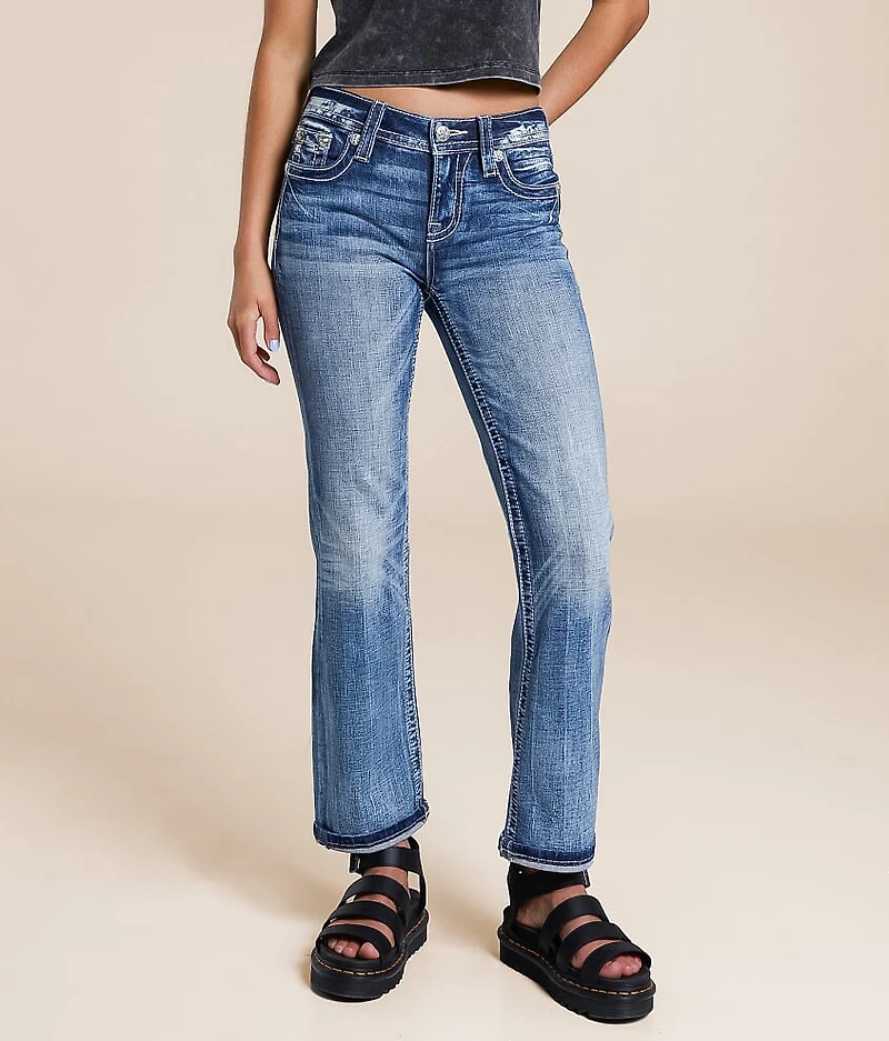 Mid-Rise Cropped Straight Stretch Jean