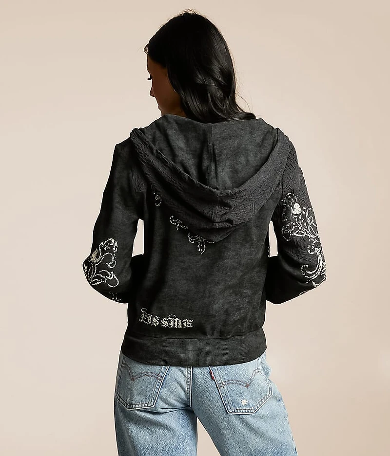 Rhinestone Washed Hoodie