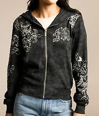 Rhinestone Washed Hoodie