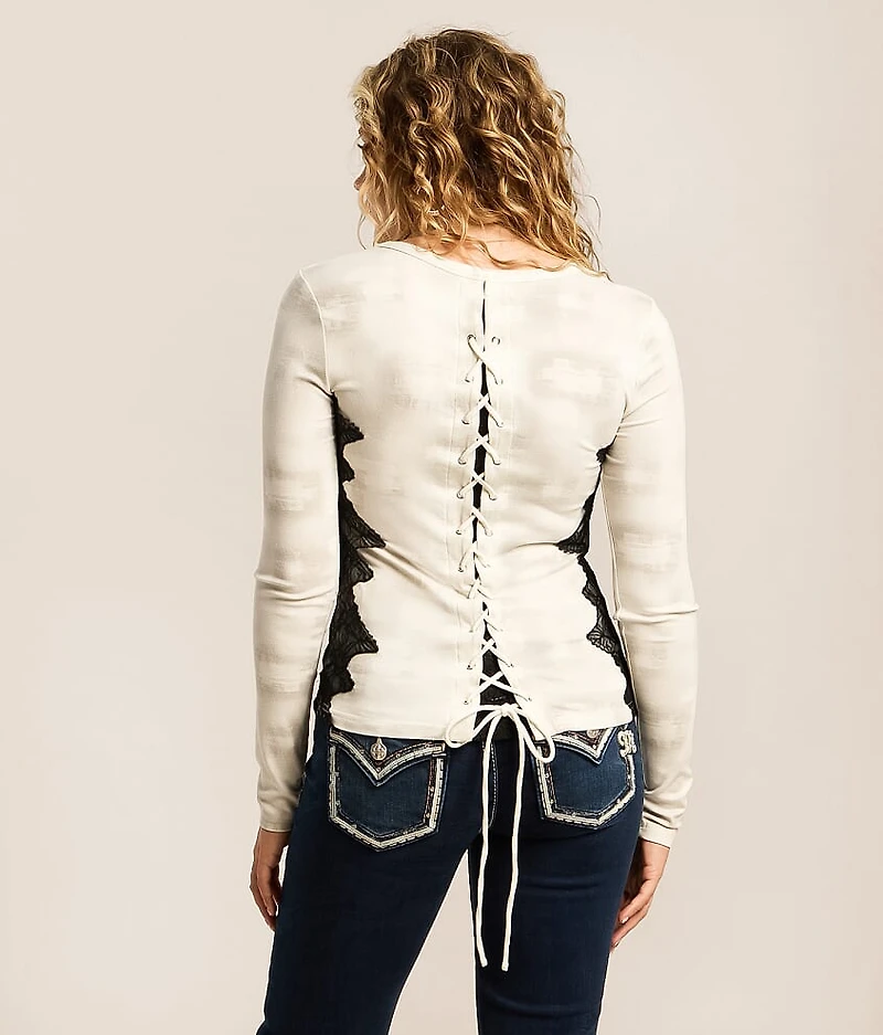 Lace Applique Washed Top