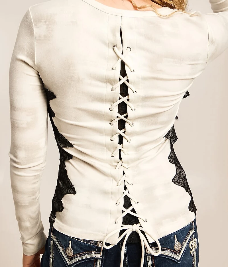 Lace Applique Washed Top