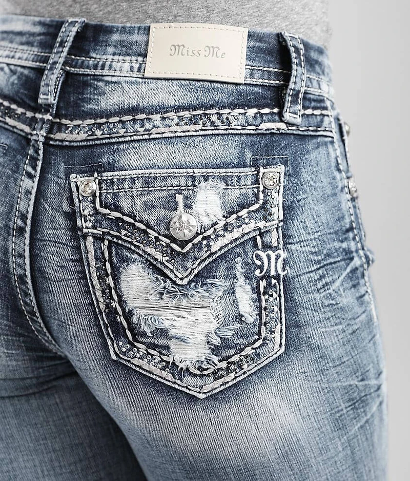 Curvy Mid-Rise Cuffed Stretch Capri Jean