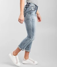 Curvy Mid-Rise Cuffed Stretch Capri Jean