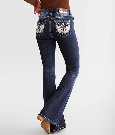 Mid-Rise Flare Stretch Jean