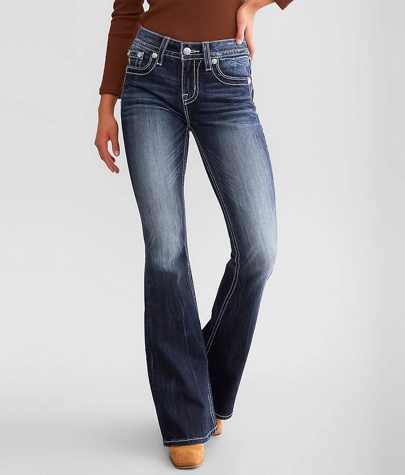 Mid-Rise Flare Stretch Jean
