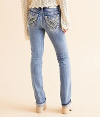 Mid-Rise Straight Stretch Cuffed Jean