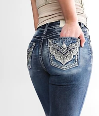 Curvy Mid-Rise Cuffed Stretch Capri Jean