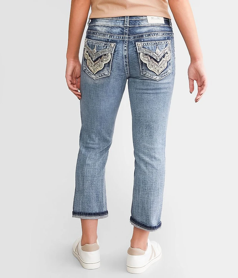 Curvy Cuffed Stretch Capri Jean