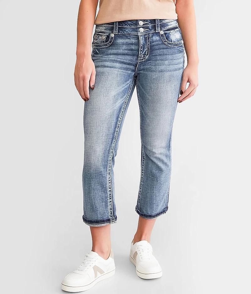Curvy Cuffed Stretch Capri Jean
