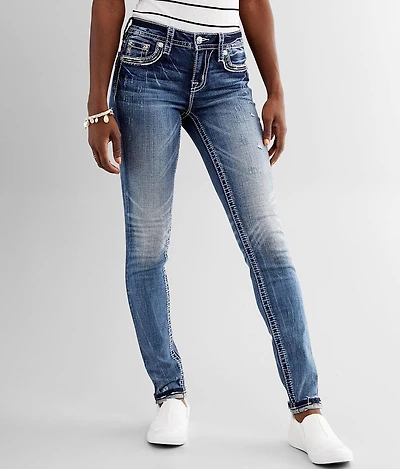 Mid-Rise Skinny Stretch Cuffed Jean