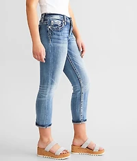 Curvy Mid-Rise Cuffed Stretch Capri Jean