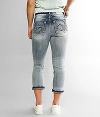 Curvy Mid-Rise Cuffed Stretch Capri Jean