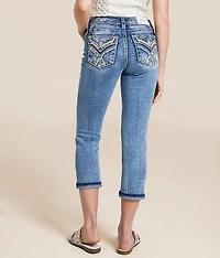 Mid-Rise Cuffed Stretch Capri Jean