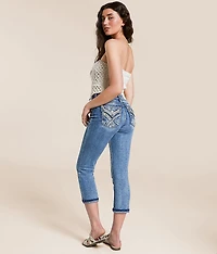 Mid-Rise Cuffed Stretch Capri Jean