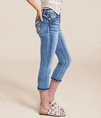 Mid-Rise Cuffed Stretch Capri Jean