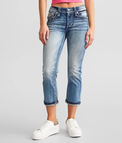 Cuffed Stretch Capri Jean
