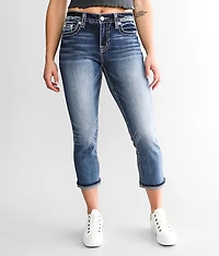 Curvy Mid-Rise Cuffed Stretch Capri Jean