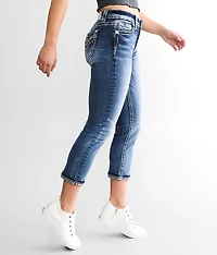 Curvy Mid-Rise Cuffed Stretch Capri Jean