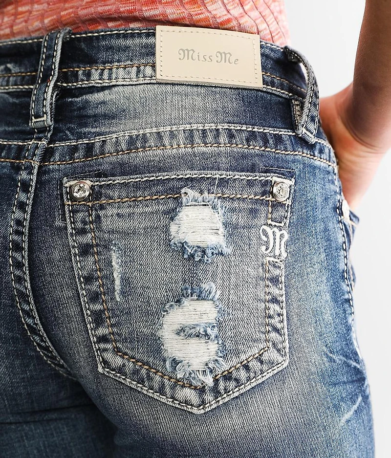 Mid-Rise Straight Stretch Cuffed Jean