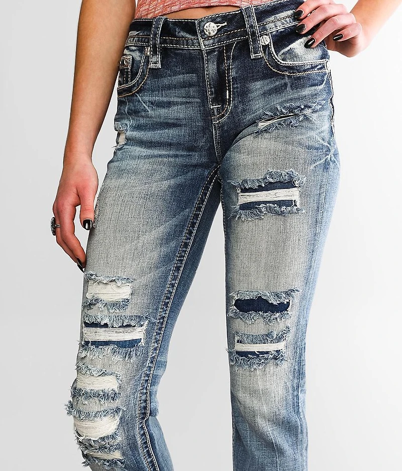 Mid-Rise Straight Stretch Cuffed Jean
