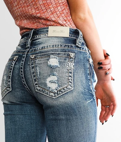 Mid-Rise Straight Stretch Cuffed Jean
