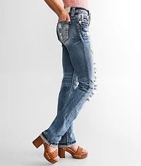 Mid-Rise Straight Stretch Cuffed Jean