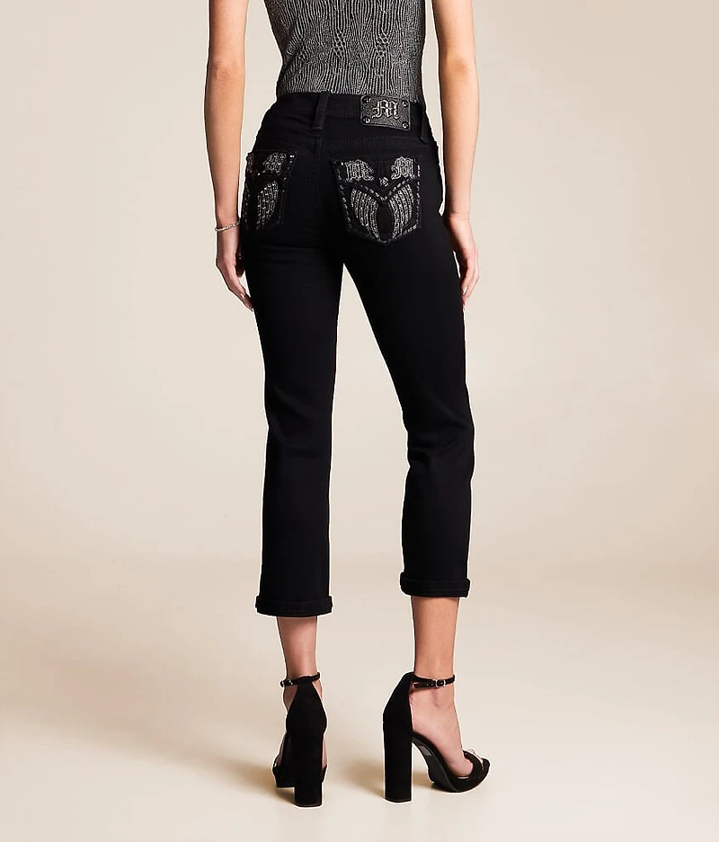 Mid-Rise Capri Stretch Cuffed Jean