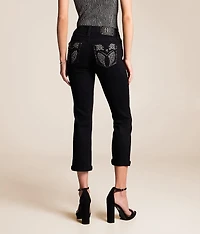 Mid-Rise Capri Stretch Cuffed Jean