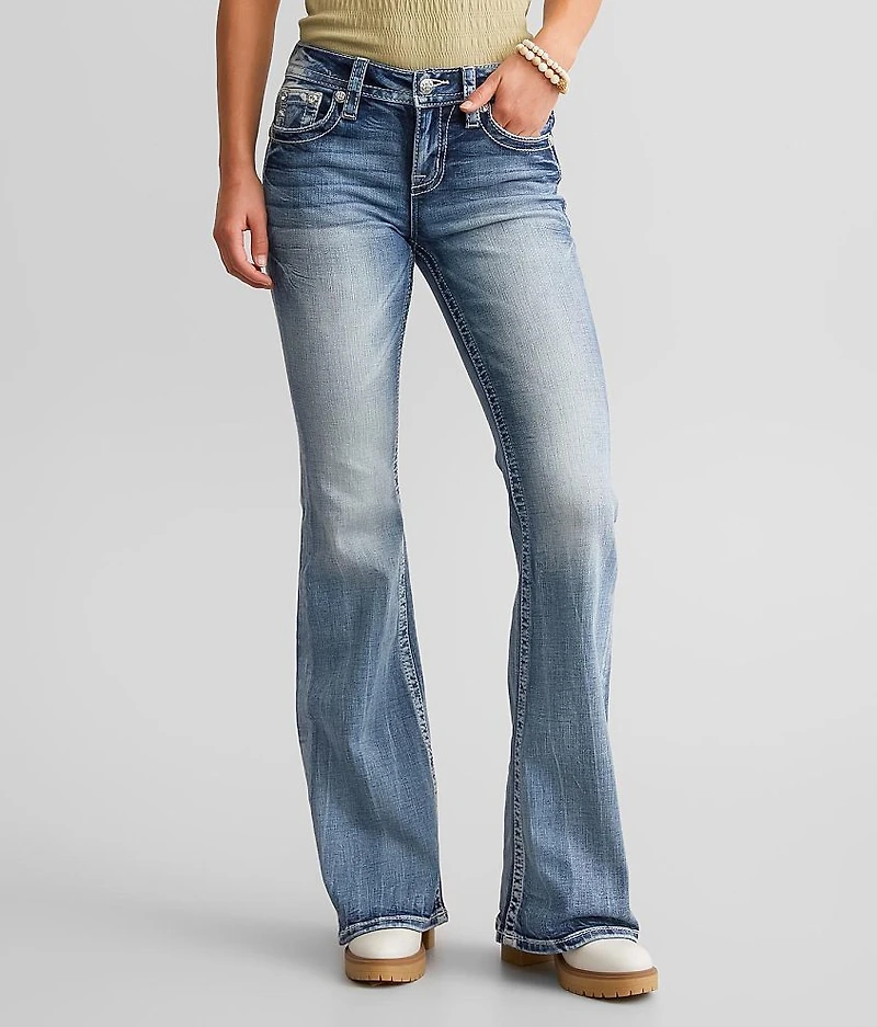 Mid-Rise Flare Stretch Jean
