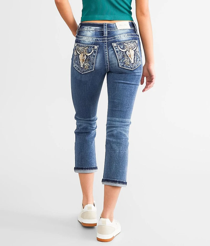 Cuffed Stretch Capri Jean