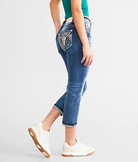Cuffed Stretch Capri Jean