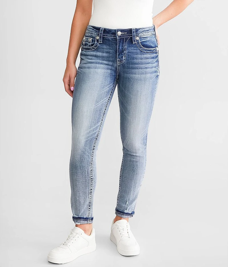 Curvy Mid-Rise Cuffed Ankle Skinny Stretch Jean