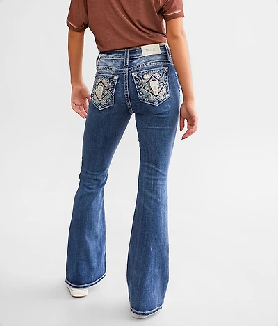 Mid-Rise Flare Stretch Jean