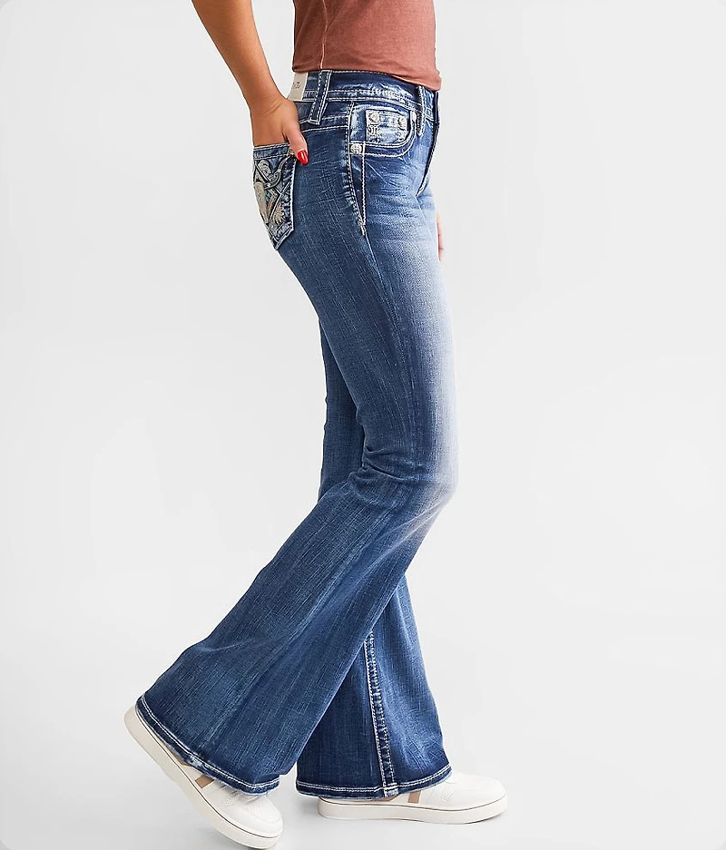 Mid-Rise Flare Stretch Jean