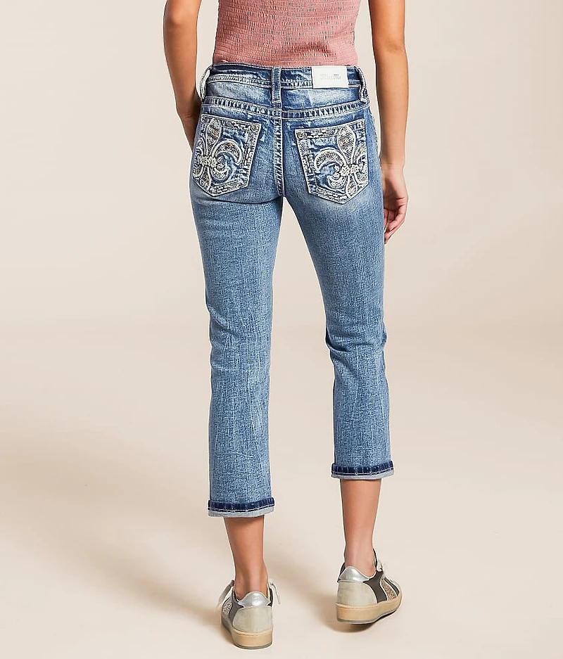 Mid-Rise Cuffed Stretch Capri Jean