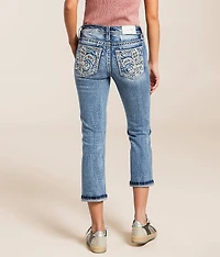 Mid-Rise Cuffed Stretch Capri Jean