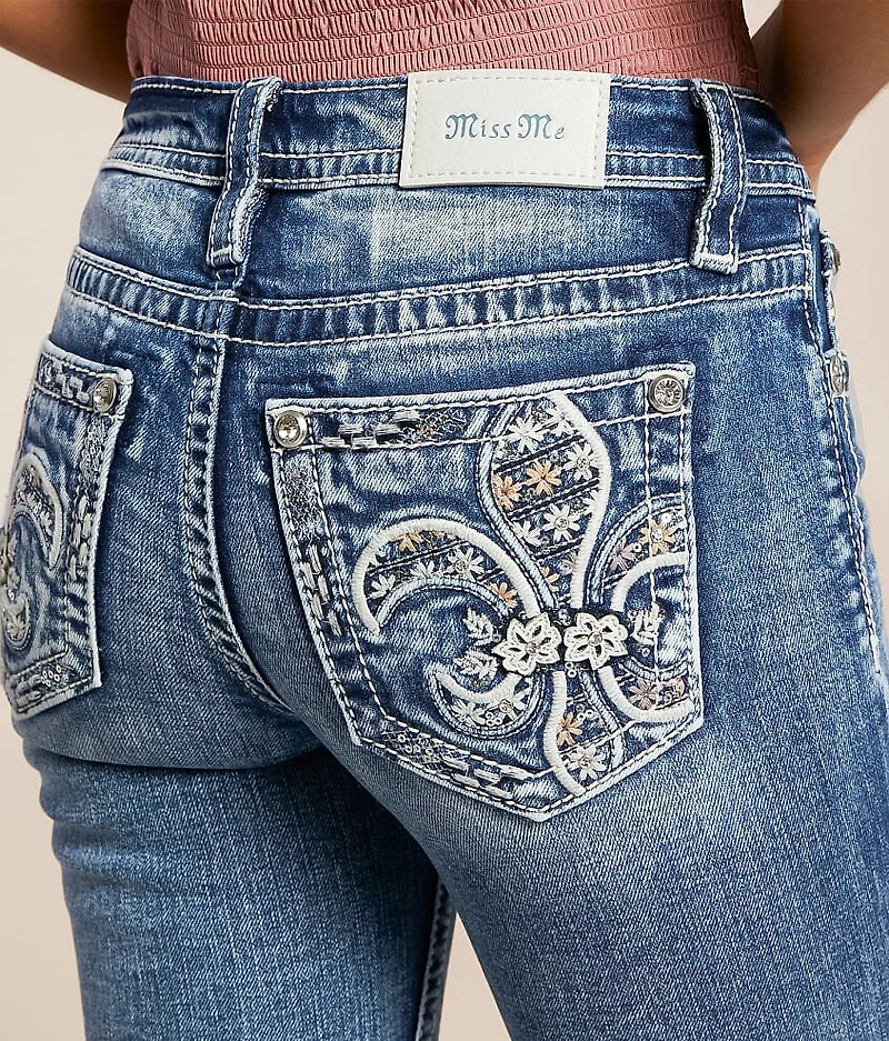 Mid-Rise Cuffed Stretch Capri Jean