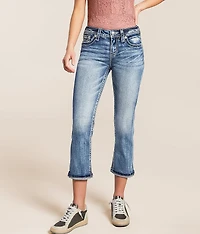 Mid-Rise Cuffed Stretch Capri Jean