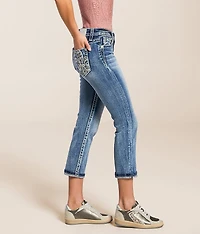 Mid-Rise Cuffed Stretch Capri Jean