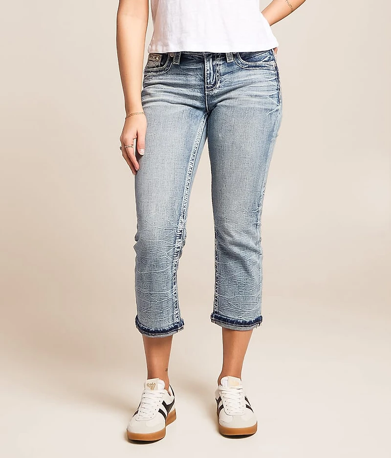Mid-Rise Universal Stretch Cuffed Capri Jean
